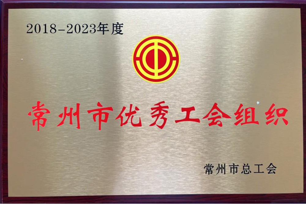 尊龙凯时人生就是搏集團工會榮獲「常州市優秀工會組織」榮譽稱號